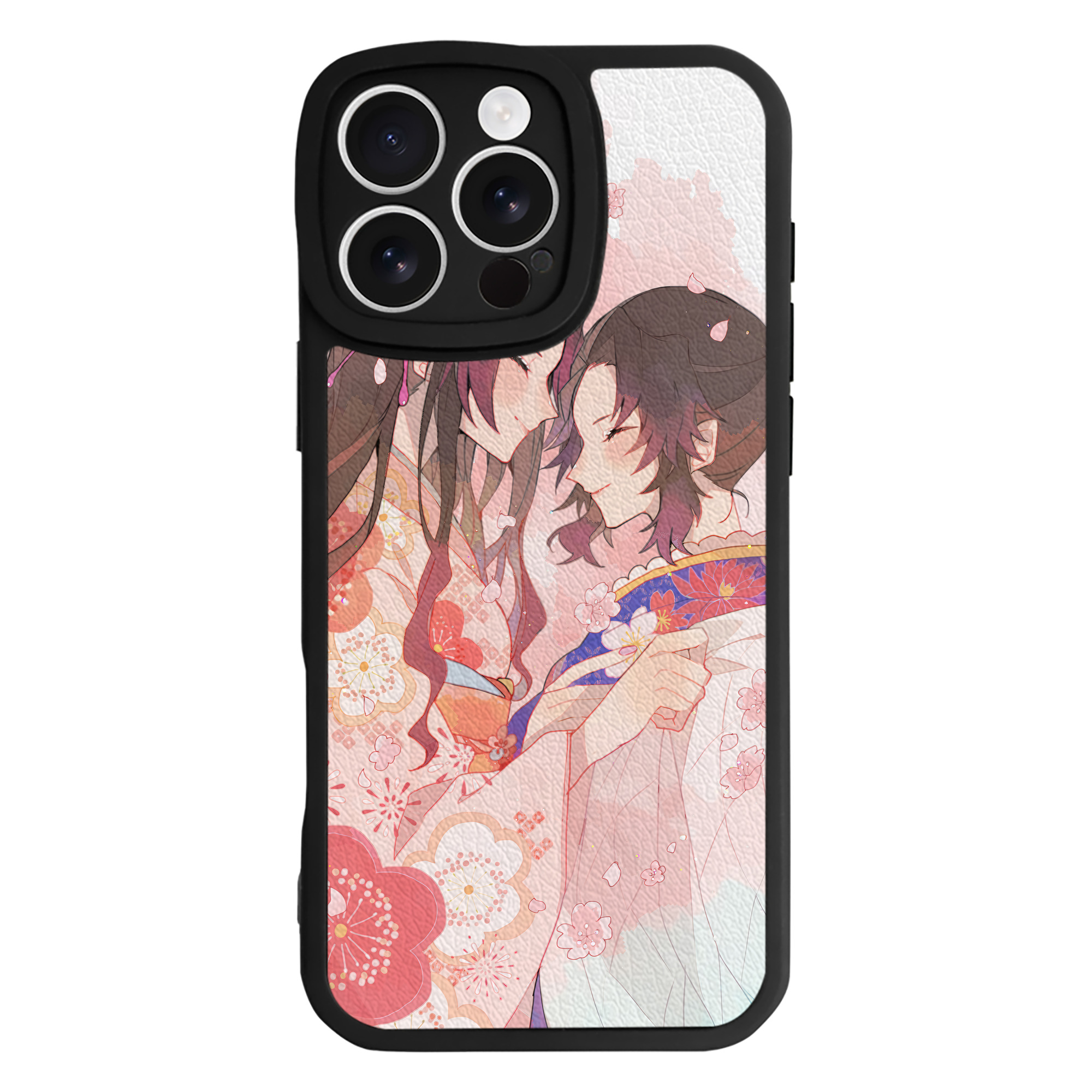 （画像用） 鬼滅の刃（きめつのやいば）蟲柱-胡蝶 しのぶ／こちょう しのぶ Kochou Shinobu 【iPhone 16シリーズ対応】シリコンスマホケース（レザー調） 材質：シリコン